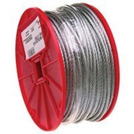 CAMPBELL CHAIN & FITTINGS Campbell 7000427 Aircraft Cable, 340 lb Working Load Limit, 500 ft L, 1/8 in Dia, Galvanized Steel 700-0427
